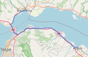 Cycling route in Greece starting from Nafpaktos