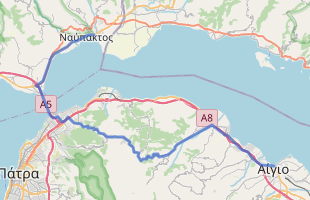 Cycling route in Greece starting from Nafpaktos