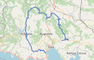 Cycling route in Greece starting from Delphi