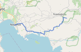 Cycling route in Greece starting from Nafplio