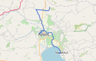 Cycling route in Greece starting from Ancient Mycenae