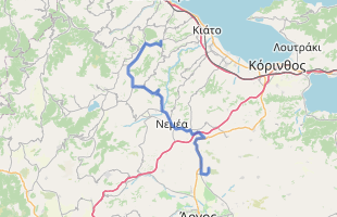 Cycling route in Greece starting from Nemea