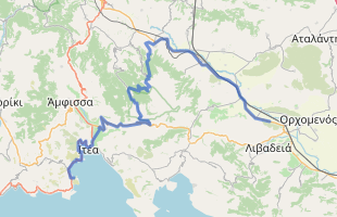 Cycling route in Greece starting from Livadeia