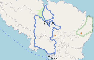 Cycling route in Greece starting from Tinos