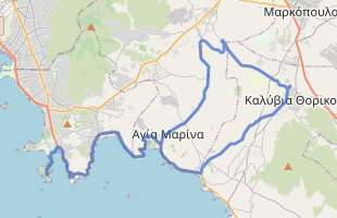Cycling route in Greece starting from Vouliagmeni