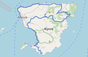 Cycling route in Greece starting from Aegina