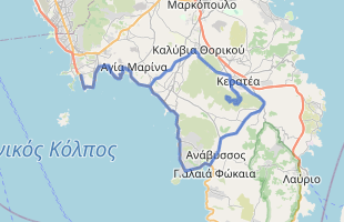 Cycling route in Greece starting from Vouliagmeni