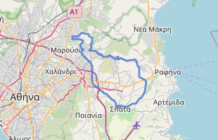 Cycling route in Greece starting from Kifisia