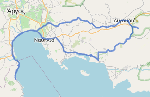 Cycling route in Greece starting from Xiropigado