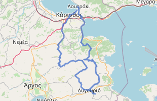 Cycling route in Greece starting from Loutraki