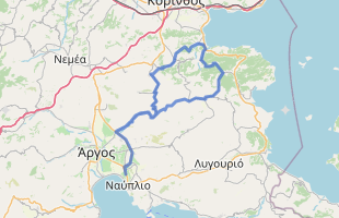 Cycling route in Greece starting from Nafplio