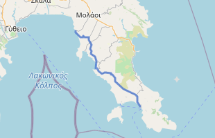 Cycling route in Greece starting from Neapoli
